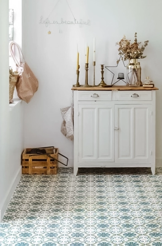 Blue cement tiles for modern homes